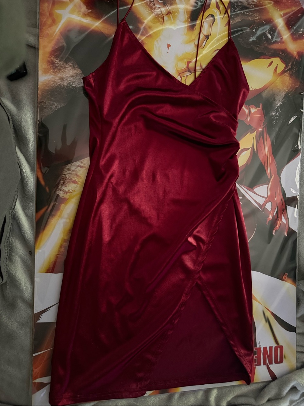 Windsor Burgundy Satin Mini Slip Dress